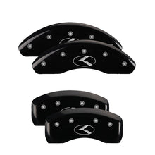 Cargar imagen en el visor de la galería, MGP 4 Caliper Covers Engraved Front &amp; Rear Circle K/Kia Black finish silver ch