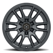 गैलरी व्यूवर में इमेज लोड करें, ICON Vector 6 17x8.5 6x5.5 25mm Offset 5.75in BS 95.1mm Bore Satin Black Wheel