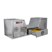 गैलरी व्यूवर में इमेज लोड करें, Westin/Brute V Shape Goose Neck 5th Wheel 57in Tailgate Box 1 Drawer/2 Swing Doors - Aluminum