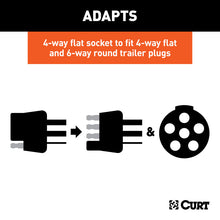 Load image into Gallery viewer, Curt Dual-Output Electrical Adapter w/Tester (Adds 6-Way Round to 4-Way Flat)