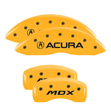 Cargar imagen en el visor de la galería, MGP 4 Caliper Covers Engraved Front &amp; Rear Acura Yellow finish black ch