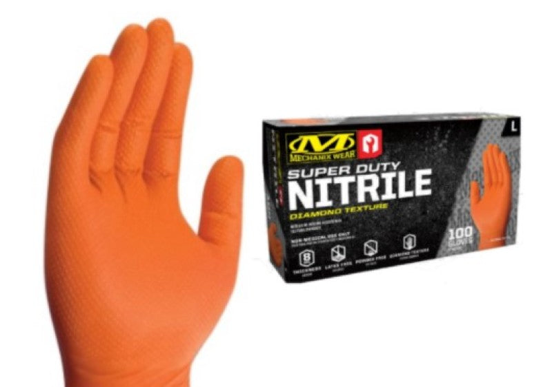 Mechanix Wear SD Orange Nitrile RDT 8 Mil MD - 100 PK