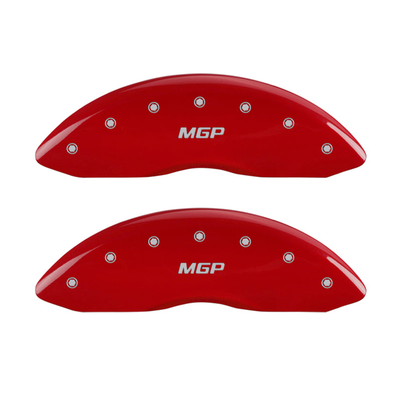 MGP 4 Caliper Covers Engraved Front & Rear MGP Red Finish Silver Characters 2017 Acura ILX