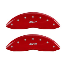 Charger l&#39;image dans la galerie, MGP 4 Caliper Covers Engraved Front &amp; Rear MGP Red Finish Silver Char 2019 Lincoln Continental