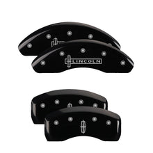 Charger l&#39;image dans la galerie, MGP 4 Caliper Covers Engraved Front Lincoln Engraved Rear Star logo Black finish silver ch