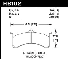 Carica l&#39;immagine nel visualizzatore di Gallery, Hawk AP Racing 6/Wilwood DTC-50 Race Brake Pads