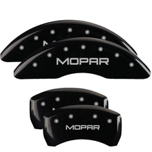 Laden Sie das Bild in den Galerie-Viewer, MGP 4 Caliper Covers Engraved Front &amp; Rear SRT8 Black finish silver ch