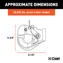 Carica l&#39;immagine nel visualizzatore di Gallery, Curt Pintle Hook (60000lbs 2-1/2in or 3in Lunette Eyes)