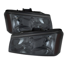 Carica l&#39;immagine nel visualizzatore di Gallery, Xtune Chevy Silverado 1500/2500/3500 03-06 Crystal Headlights Smoke HD-JH-CSIL03-SM-AM
