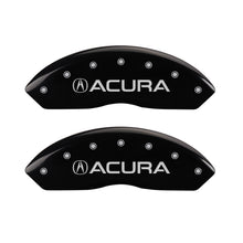 Cargar imagen en el visor de la galería, MGP 4 Caliper Covers Engraved Front &amp; Rear Acura Black finish silver ch