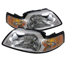 Carica l&#39;immagine nel visualizzatore di Gallery, Xtune Ford MUStang 99-04 Amber Crystal Headlights Chrome HD-JH-FM99-AM-C