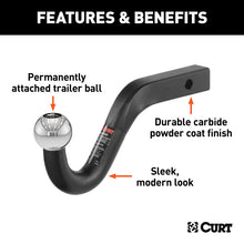 Carica l&#39;immagine nel visualizzatore di Gallery, Curt Euro Mount (1-7/8in Ball 1-1/4in Shank 3500lbs -3/4in High 8-3/4in Long)