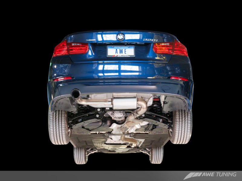 AWE Tuning BMW F30 320i Touring Edition Exhaust & Performance Mid Pipe - Chrome Silver Tip (102mm)