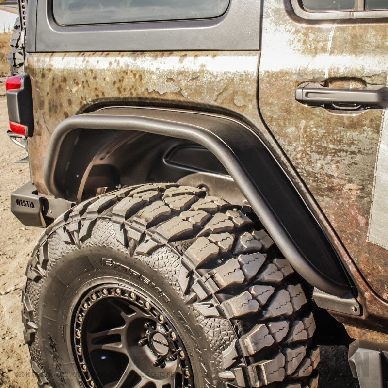 Westin/Snyper 18-20 Jeep Wrangler Tube Fenders - Rear - Textured Black - 2to4wheels