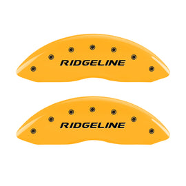 MGP 4 Caliper Covers Engraved Front & Rear Ridgeline Yellow Finish Black Char 2019 Honda Ridgeline