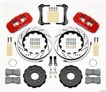 Carica l&#39;immagine nel visualizzatore di Gallery, Wilwood AERO6 Front Hat Kit 14.00 Drilled Red 2005-2014 Mustang w/ BMR Suspn. w/Lines
