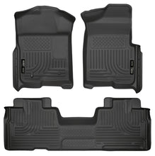 Carica l'immagine nel visualizzatore di Gallery, Husky Liners 09-12 Ford F-150 Super Cab WeatherBeater Combo Black Floor Liners