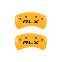 गैलरी व्यूवर में इमेज लोड करें, MGP 4 Caliper Covers Engraved Front Acura Engraved Rear RLX Yellow finish black ch