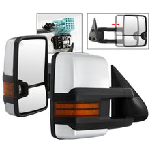 Charger l&#39;image dans la galerie, xTune Chevy Silverado 03-06 Heated Amber Signal Telescoping Mirrors Chrome MIR-CS03S-G3C-PWH-AM-SET