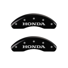 Charger l&#39;image dans la galerie, MGP Front set 2 Caliper Covers Engraved Front Honda Black finish silver ch