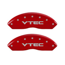 Charger l&#39;image dans la galerie, MGP 4 Caliper Covers Engraved Front &amp; Rear Vtech Red finish silver ch
