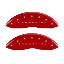 Laden Sie das Bild in den Galerie-Viewer, MGP 4 Caliper Covers Engraved Front &amp; Rear Crossfire Red finish silver ch