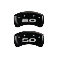 Charger l&#39;image dans la galerie, MGP 4 Caliper Covers Engraved Front 2015/Mustang Engraved Rear 2015/50 Black finish silver ch