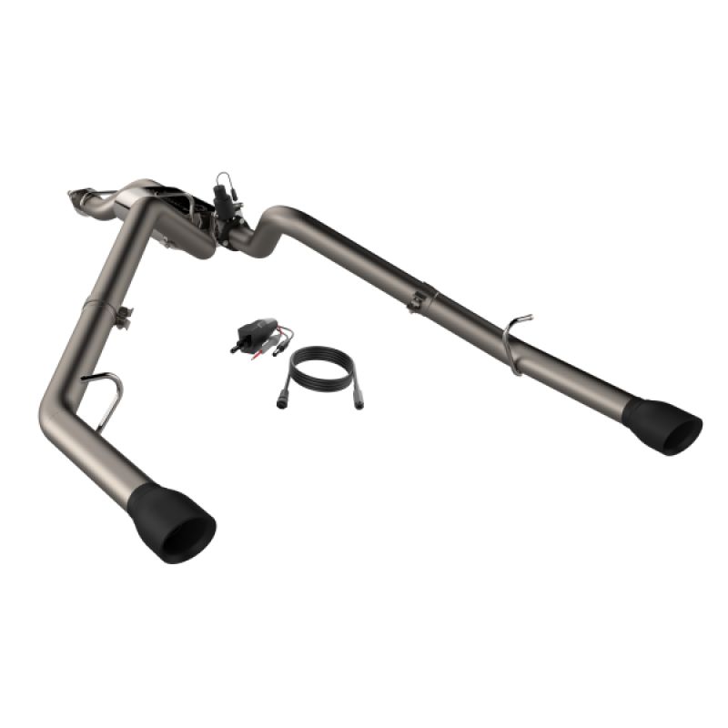 QTP 19-20 Ram 1500 304SS Screamer Cat-Back Exhaust Rear Split Exit w/4.5in Black Tips - 2to4wheels