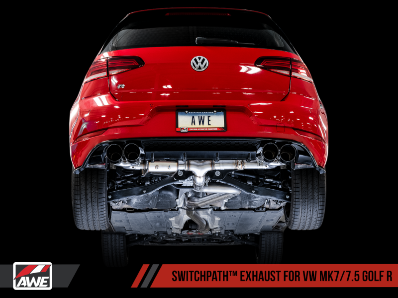AWE Tuning MK7.5 Golf R SwitchPath Exhaust w/Diamond Black Tips 102mm ...