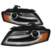Charger l&#39;image dans la galerie, Spyder Audi A4 09-12 Projector Headlights Halogen Model Only - DRL LED Black PRO-YD-AA408-DRL-BK