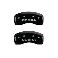 Laden Sie das Bild in den Galerie-Viewer, MGP 4 Caliper Covers Engraved Front &amp; Rear Cobra Black finish silver ch