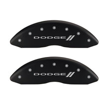Charger l&#39;image dans la galerie, MGP 4 Caliper Covers Engraved Front &amp; Rear With stripes/Dodge Red finish silver ch