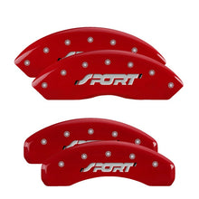 Laden Sie das Bild in den Galerie-Viewer, MGP 4 Caliper Covers Engraved Front &amp; Rear SPORT Red finish silver ch