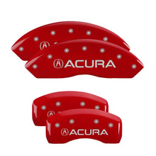 Carica l&#39;immagine nel visualizzatore di Gallery, MGP 4 Caliper Covers Engraved Front &amp; Rear Acura Red Finish Silver Char 2017 Acura RDX