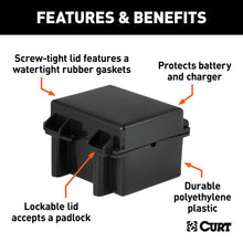 Load image into Gallery viewer, Curt 5in x 3-3/8in x 3-3/4in Watertight Breakaway Battery Case