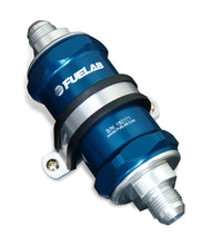 Load image into Gallery viewer, Fuelab 818 In-Line Fuel Filter Standard -10AN In/-12AN Out 40 Micron Stainless - Blue - 2to4wheels