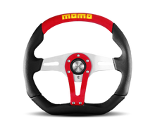 Carica l&#39;immagine nel visualizzatore di Gallery, Momo Trek Steering Wheel 350 mm - 4 Black AirLeather/Brshd Al Spokes