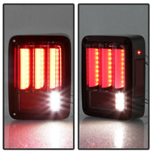 Carica l&#39;immagine nel visualizzatore di Gallery, Spyder 07-16 Jeep Wrangler Version 2 Light Bar LED Tail Lights - Red Clear (ALT-YD-JWA07V2-LBLED-RC)