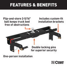Load image into Gallery viewer, Curt 01-10 GMC Sierra 2500 HD Double Lock EZr Gooseneck Hitch Kit w/Installation Brackets