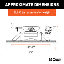 Carica l&#39;immagine nel visualizzatore di Gallery, Curt Q20 5th Wheel Hitch w/Rails