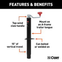 Load image into Gallery viewer, Curt A-Frame Jack w/Top Handle (5000lbs 15in Travel)