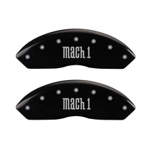 गैलरी व्यूवर में इमेज लोड करें, MGP 4 Caliper Covers Engraved Front &amp; Rear Mach 1 Black finish silver ch