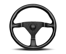 Momo Montecarlo Steering Wheel 350 mm - Black Leather/Red Stitch/Black Spokes