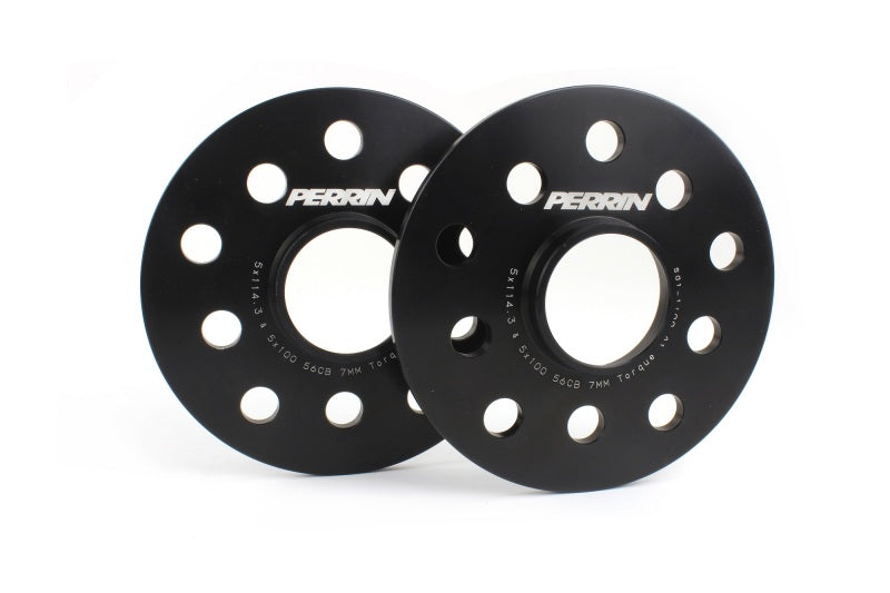 Perrin Subaru 5x114.3/5x100 7mm Slip-On Wheel Spacers - w/ 56mm Hubs (No Studs)