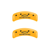 MGP 4 Caliper Covers Engraved F & R Chevy Racing Yellow Finish Black Char 1988 Chevrolet Corvette