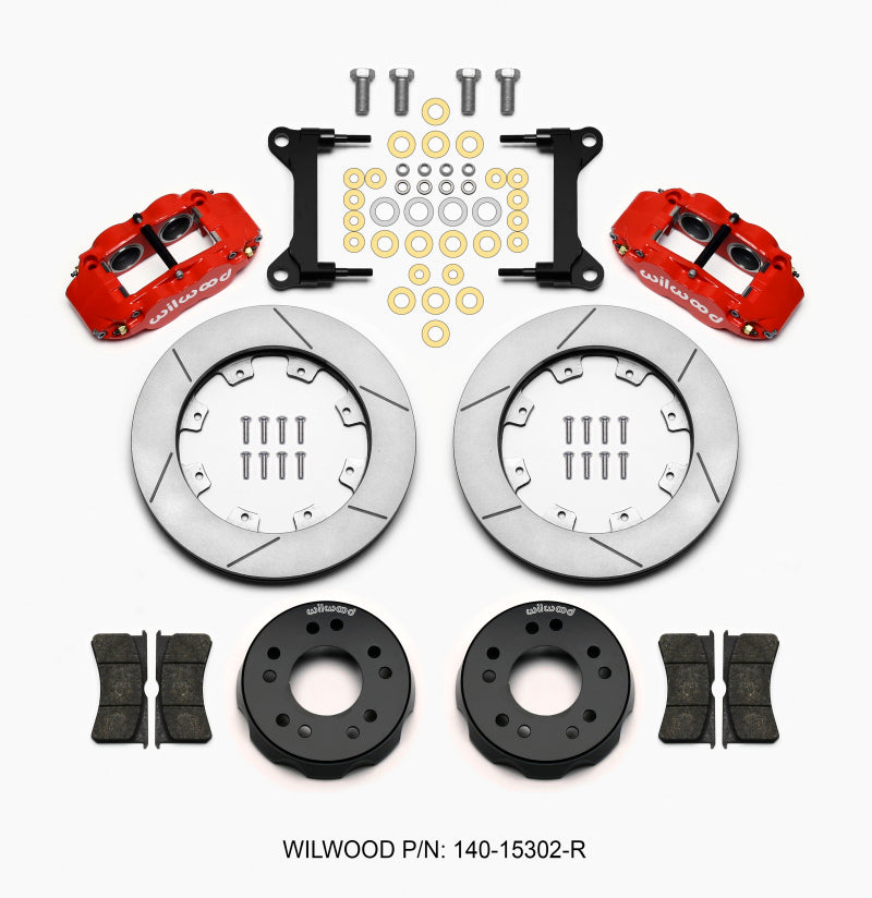 Wilwood Narrow Superlite 4R Front Kit 12.19in Drilled Red 63-87 C10 w/ Wilwood Pro Spindles