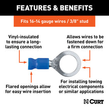 गैलरी व्यूवर में इमेज लोड करें, Curt Ring Terminals (16-14 Wire Gauge 3/8in Stud Size 100-Pack)