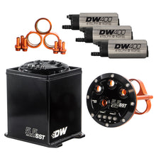 गैलरी व्यूवर में इमेज लोड करें, DeatschWerks 5.5L Modular Surge Tank Includes 3 DW400 Fuel Pumps