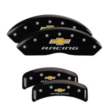 गैलरी व्यूवर में इमेज लोड करें, MGP 4 Caliper Covers Engraved F &amp; R Chevy Racing Black Finish Silver Char 1988 Chevrolet Corvette