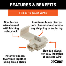 Carica l&#39;immagine nel visualizzatore di Gallery, Curt Snap Lock Double-Run Tap Connectors (18-14 Wire Gauge 100-Pack)